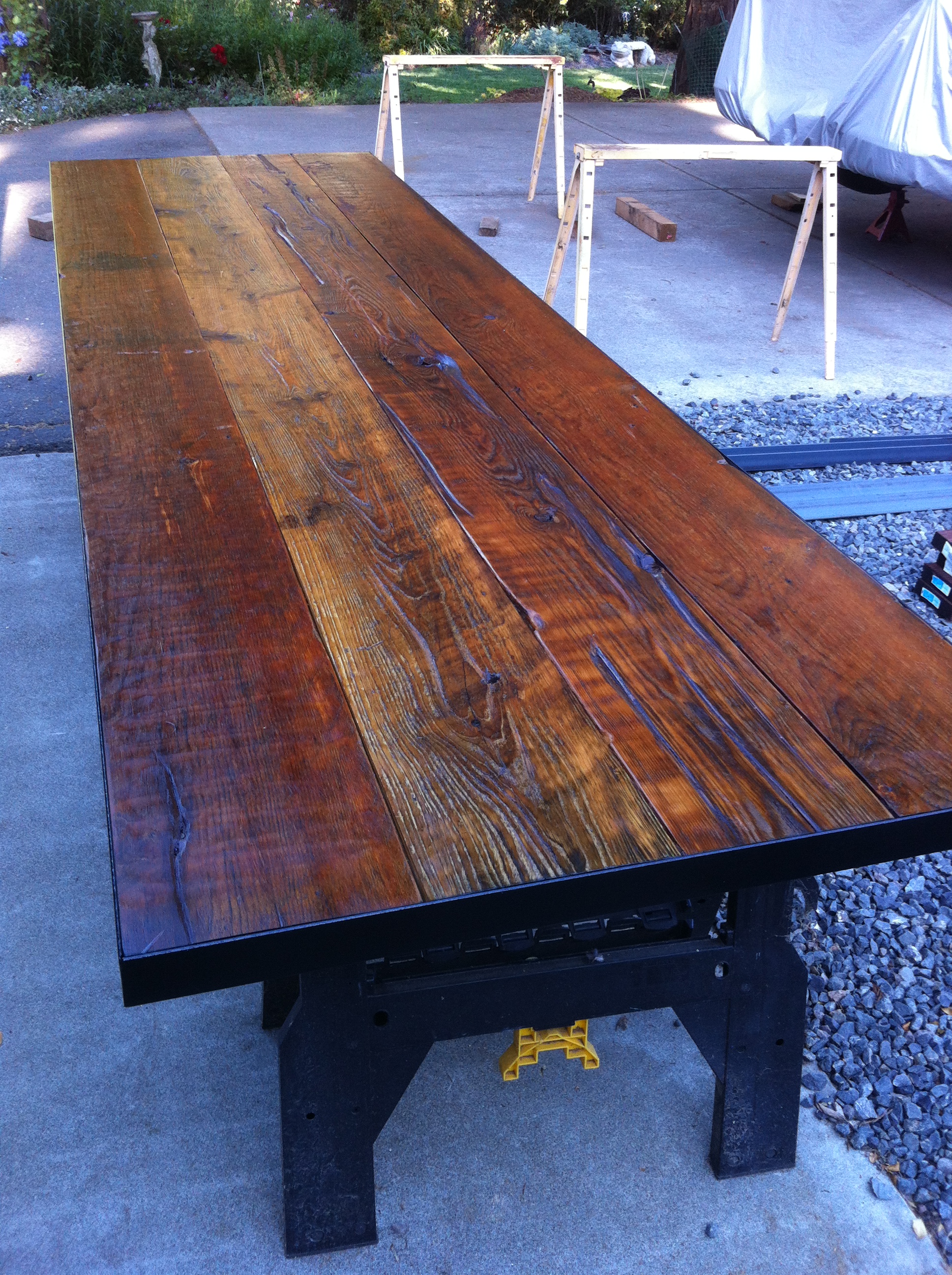 3 foot by 10 foot reclaimed rustic wood table tops